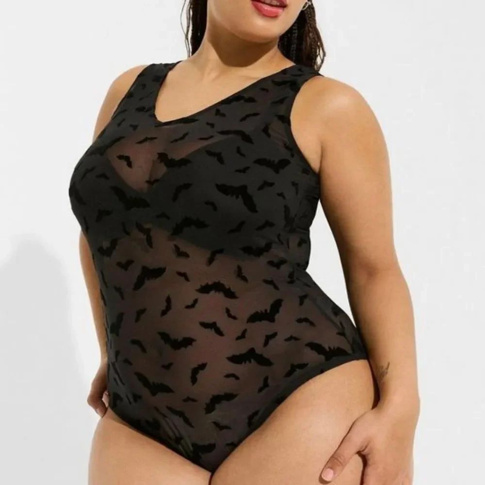 Torrid Black Bat Batty Bodysuit - New